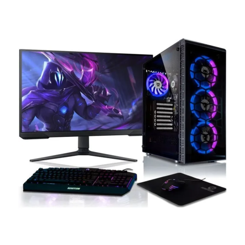 BEASTCOM Q3 | PC Gamer Complet, AMD Ryzen 5 4X 4,20GHz 8 Threads, 1To SSD, 16Go, 4K Vega, Écran LED 24″ + Clavier, WiFi, Windows 11