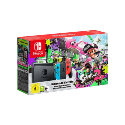 Console Nintendo Switch • Bleu Néon & Rouge Néon + Splatoon 2 (Code)